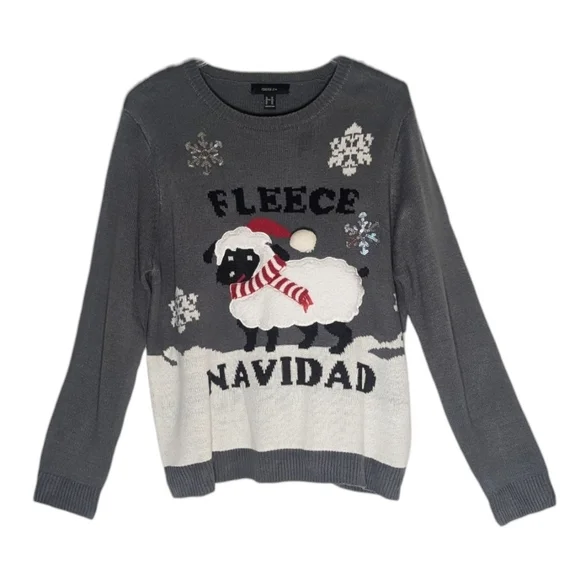 ➕ Forever 21+ Fleece Navidad Graphic Ugly Christmas Sweater | Size 3X - Picture 2 of 10